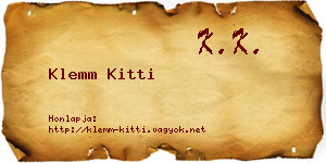 Klemm Kitti névjegykártya